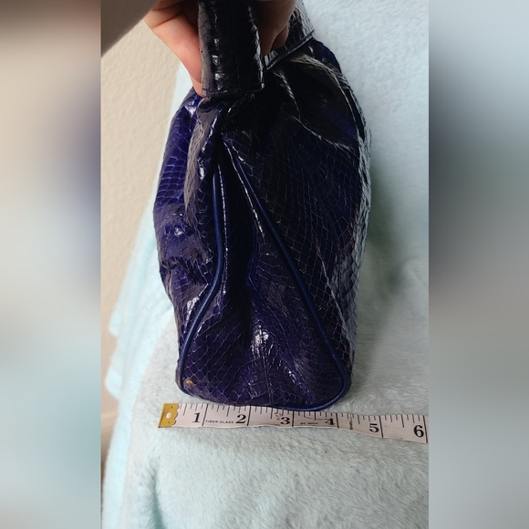 Vintage Blue "Snakeskin" Clutch By Clemente - Picture 10 of 13